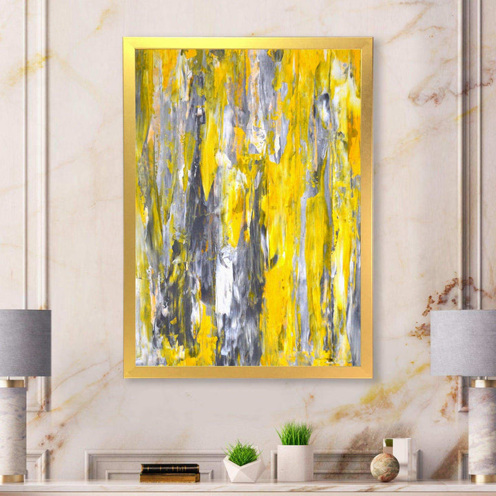 Grey and Yellow Abstract Pattern - Modern Wall Art Prints