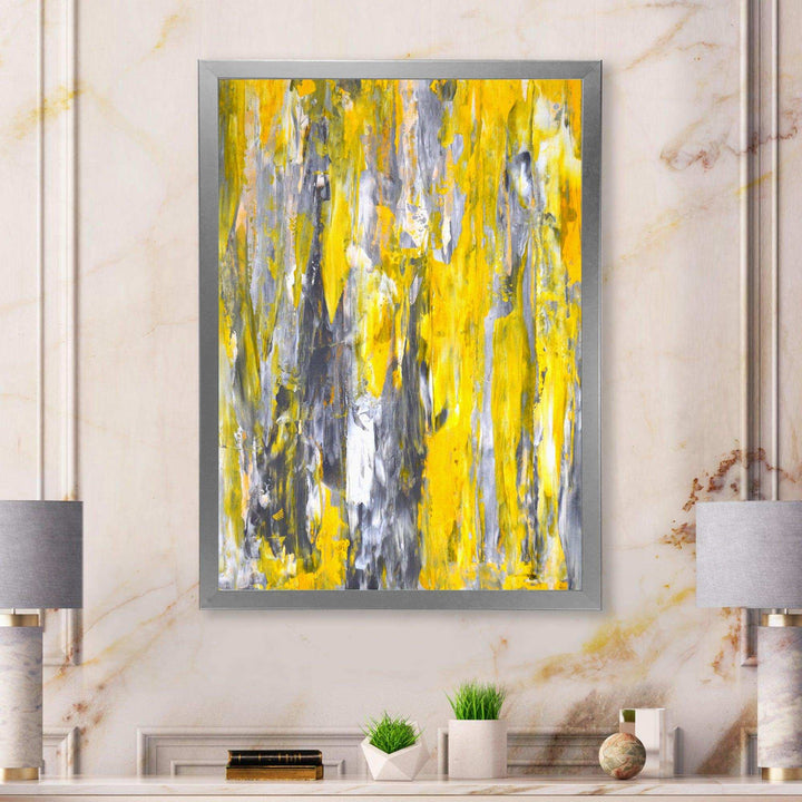 Grey and Yellow Abstract Pattern - Modern Wall Art Prints