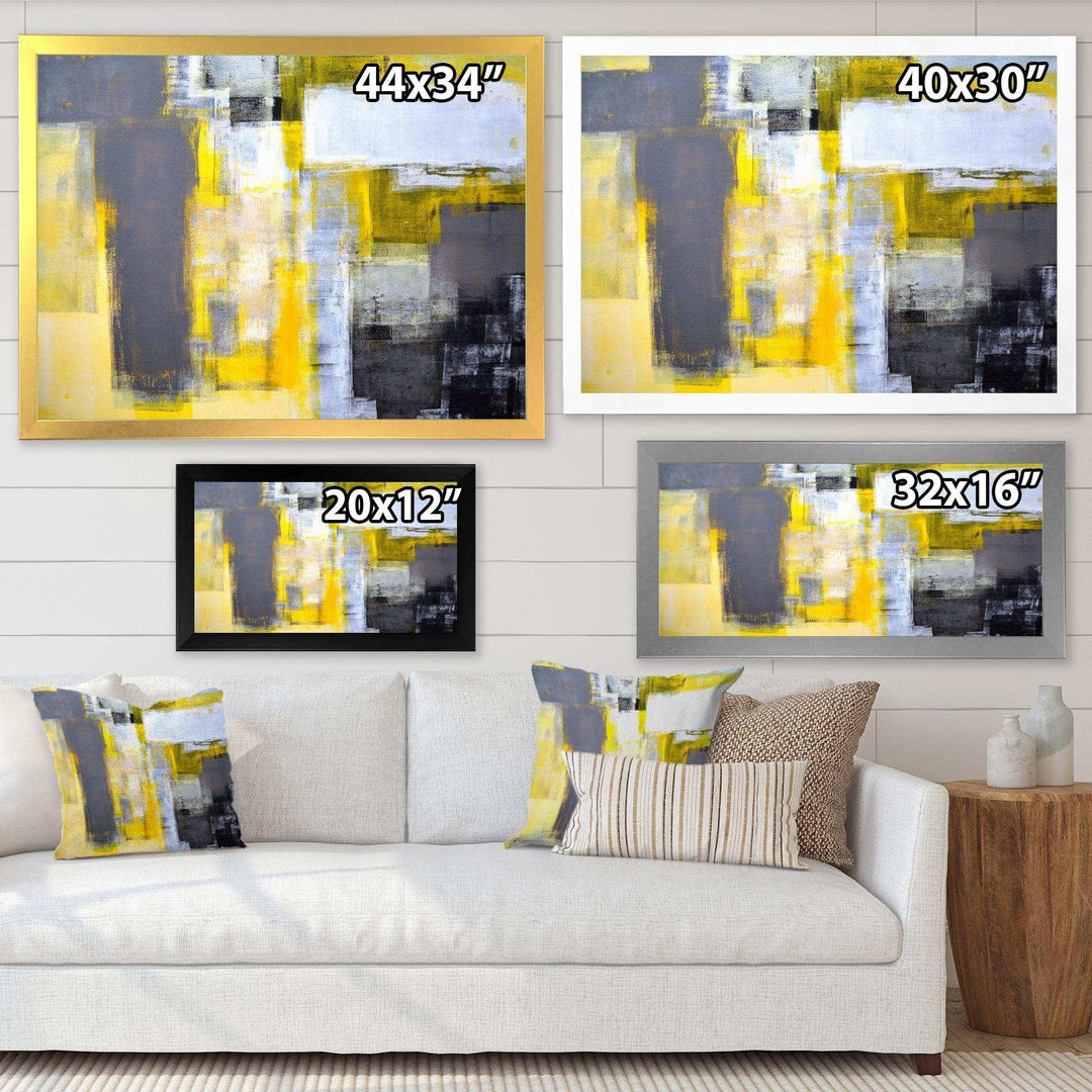 Grey and Yellow Blur Abstract - Modern Wall Art Prints