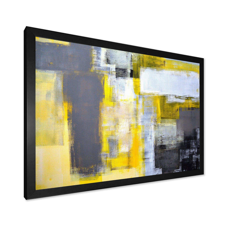 Grey and Yellow Blur Abstract - Modern Wall Art Prints