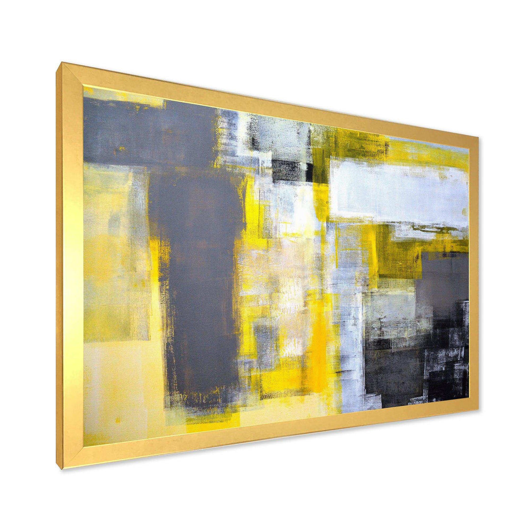Grey and Yellow Blur Abstract - Modern Wall Art Prints