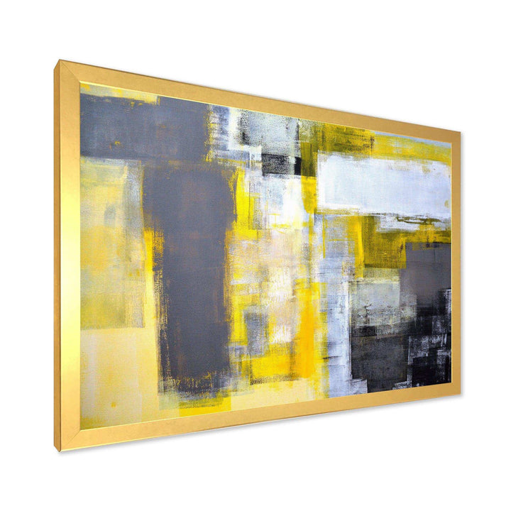 Grey and Yellow Blur Abstract - Modern Wall Art Prints