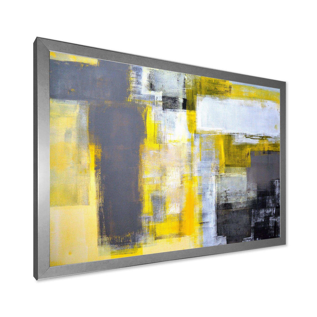 Grey and Yellow Blur Abstract - Modern Wall Art Prints