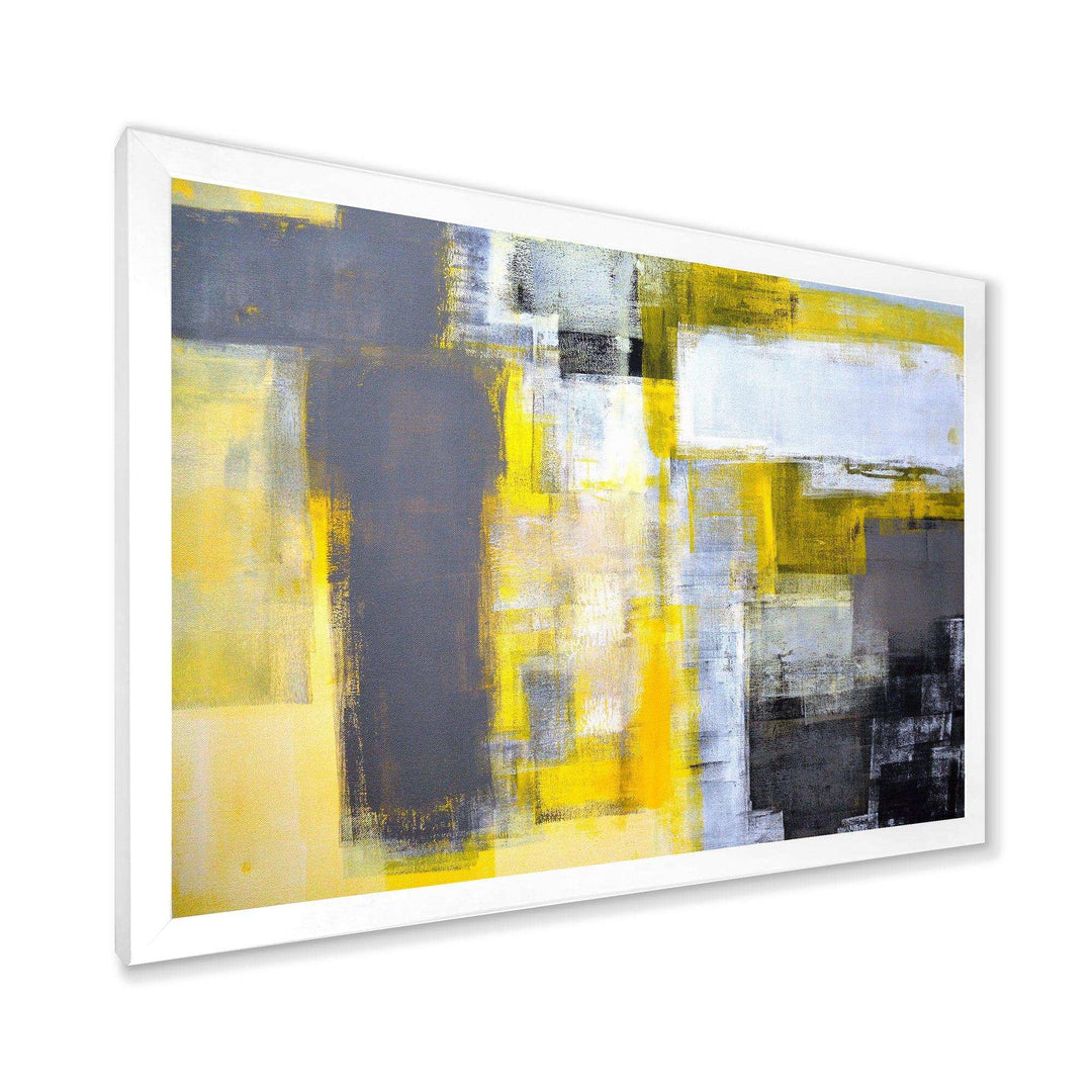 Grey and Yellow Blur Abstract - Modern Wall Art Prints