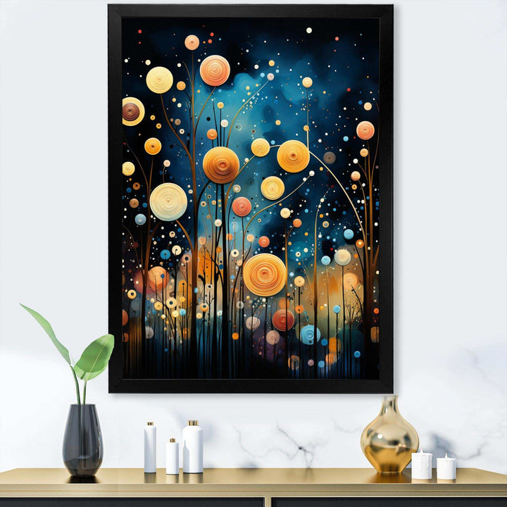 Blue Black Abstract Odyssey - Modern Living Room Wall Decor