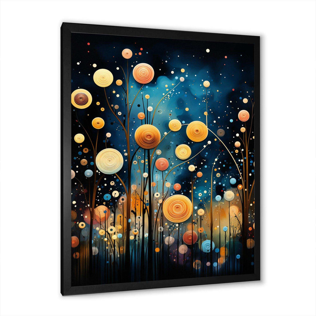 Blue Black Abstract Odyssey - Modern Living Room Wall Decor