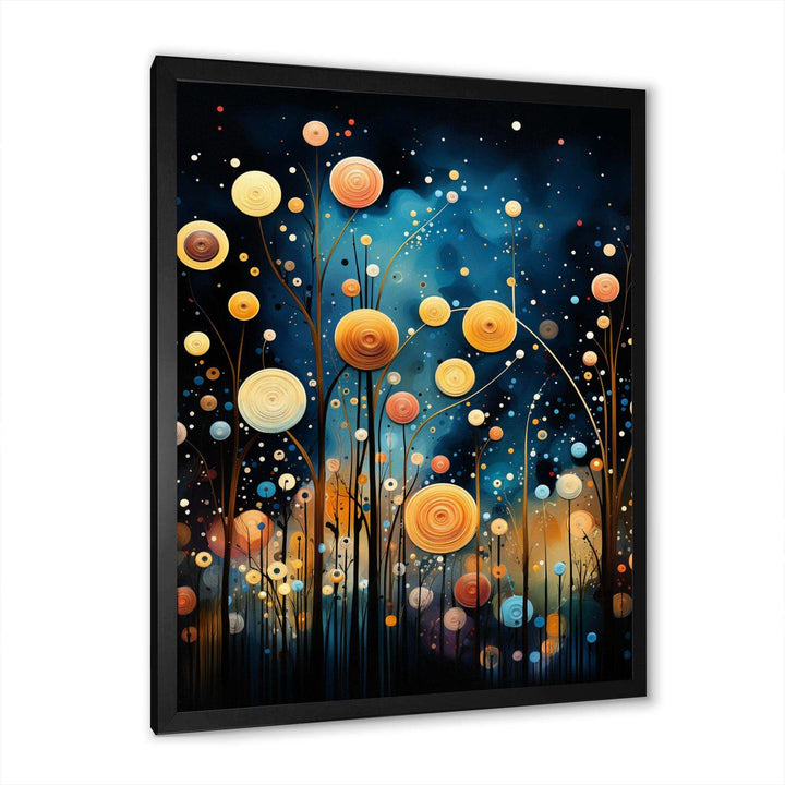 Blue Black Abstract Odyssey - Modern Living Room Wall Decor