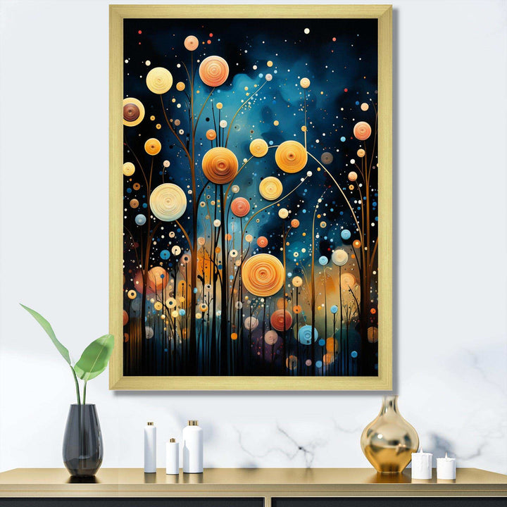 Blue Black Abstract Odyssey - Modern Living Room Wall Decor