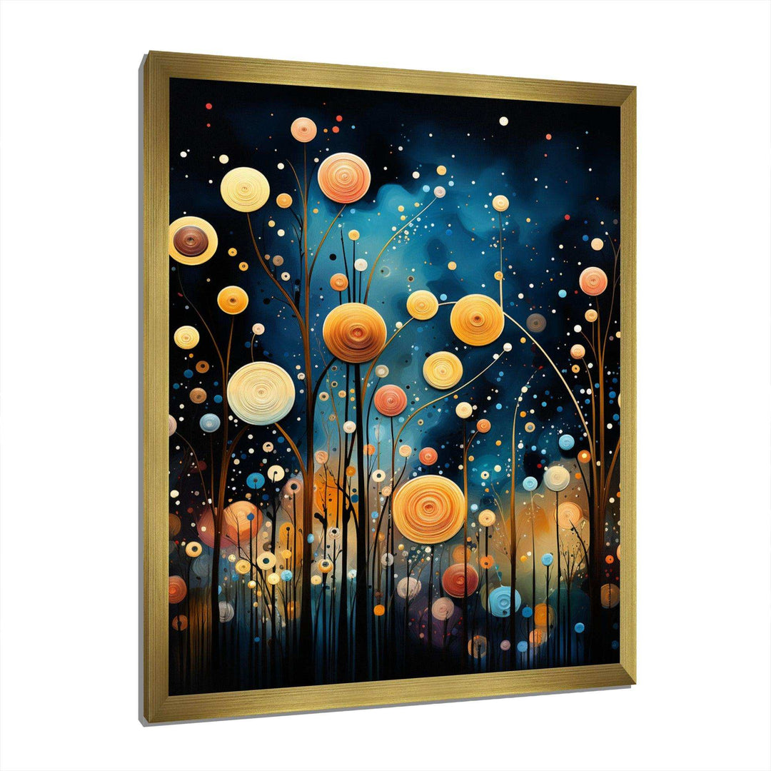 Blue Black Abstract Odyssey - Modern Living Room Wall Decor