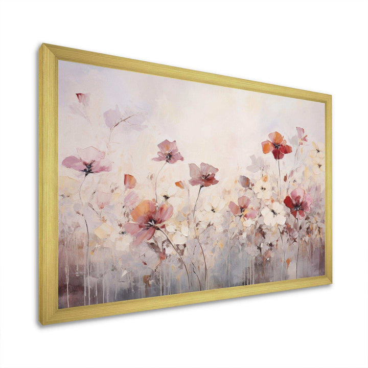 Beige Blossoming Silhouettes - Modern Wall Art Prints