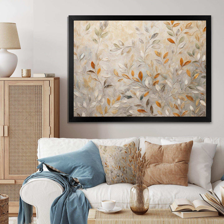 Beige Botanical Impressions I - Modern Canvas Wall Art