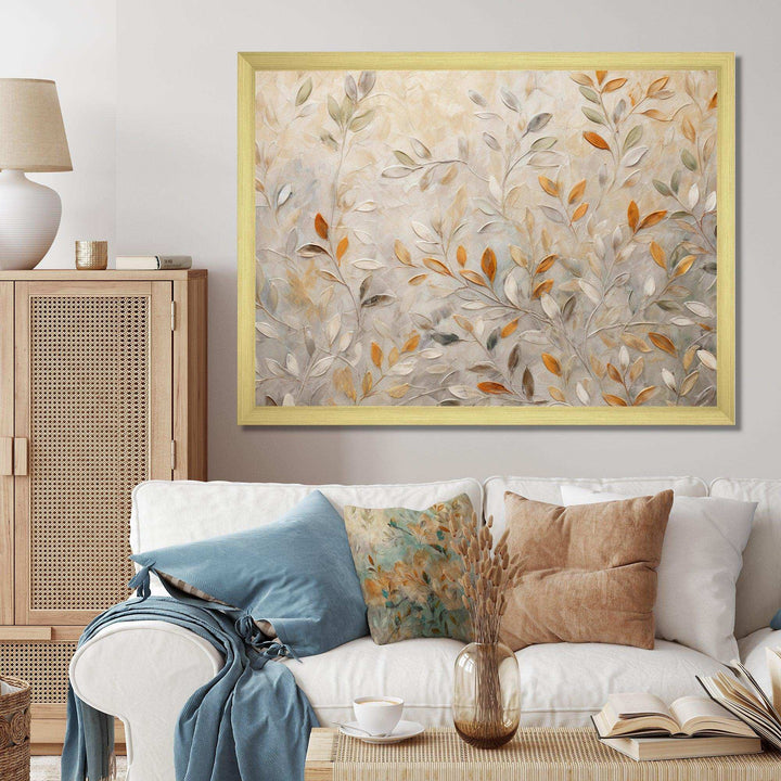 Beige Botanical Impressions I - Modern Canvas Wall Art