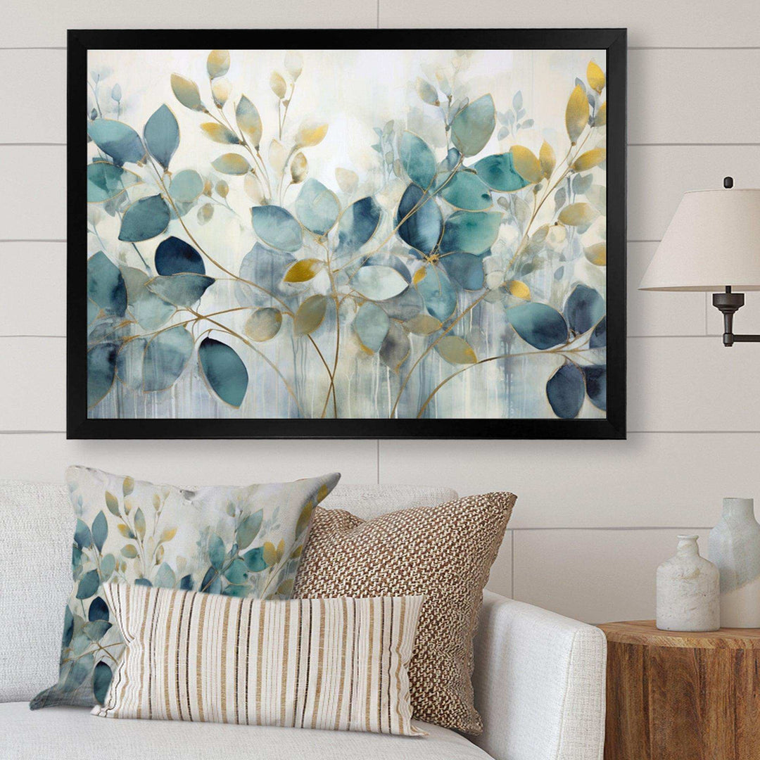 Blue Botanical Rhythms II - Modern Canvas Wall Art