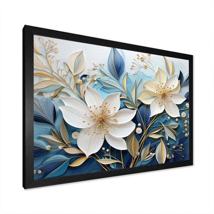 Blue Botanical Rhythms V - Modern Bedroom Wall Art