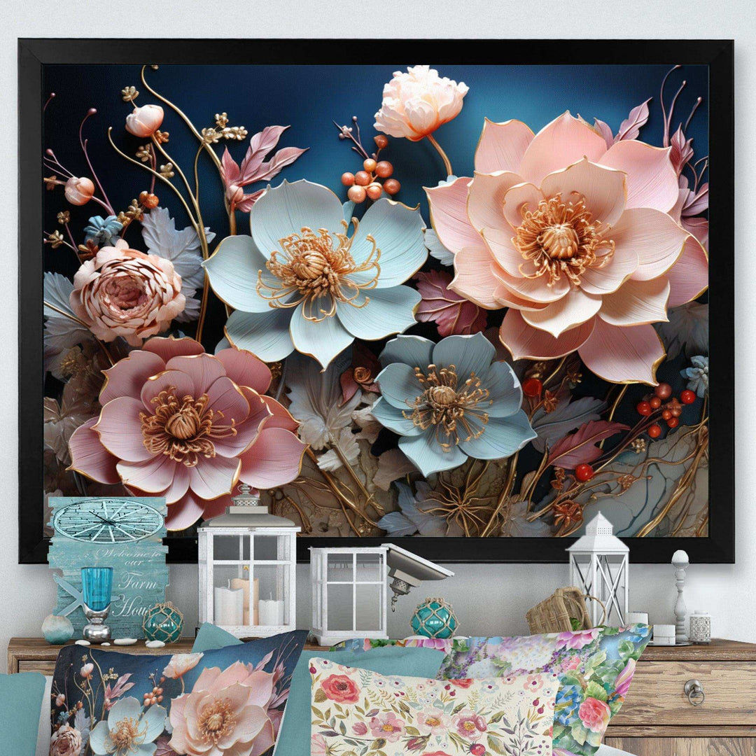 Blue Enchanted Gardens I - Modern Wall Art Prints
