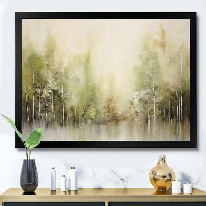 Beige Ethereal Forest I - Modern Living Room Wall Decor