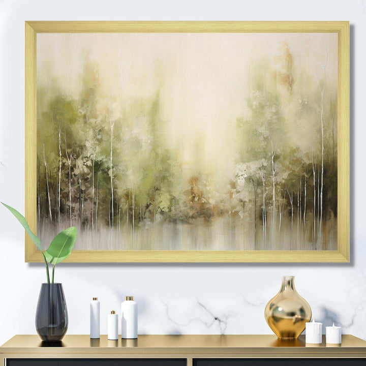 Beige Ethereal Forest I - Modern Living Room Wall Decor