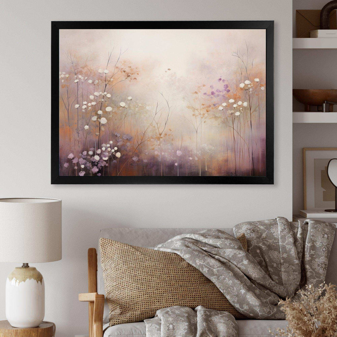 Beige Ethereal Forest II - Modern Bedroom Wall Art