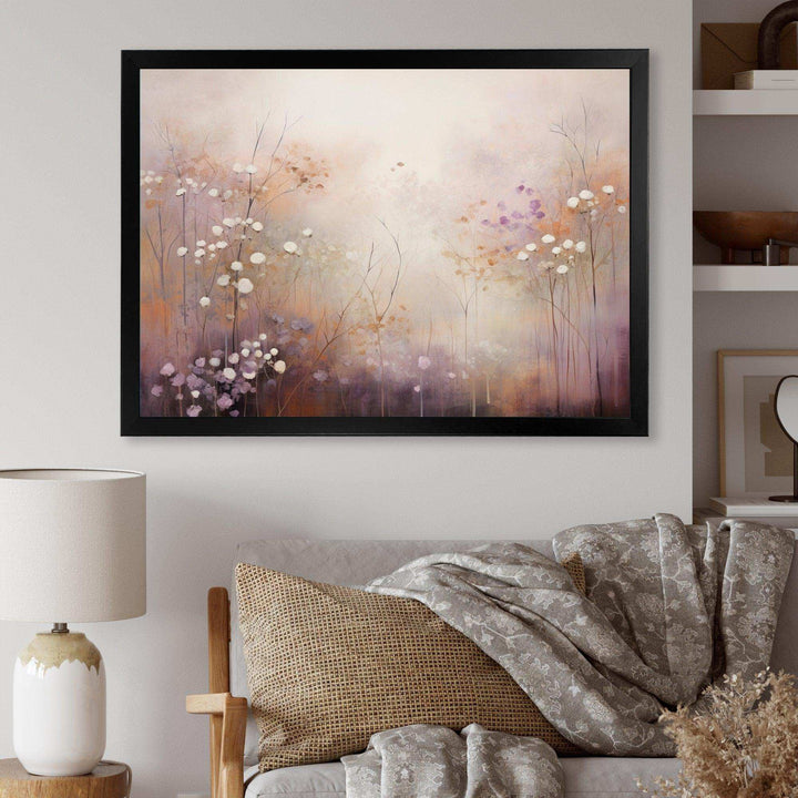 Beige Ethereal Forest II - Modern Bedroom Wall Art