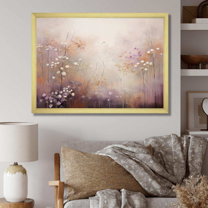 Beige Ethereal Forest II - Modern Bedroom Wall Art