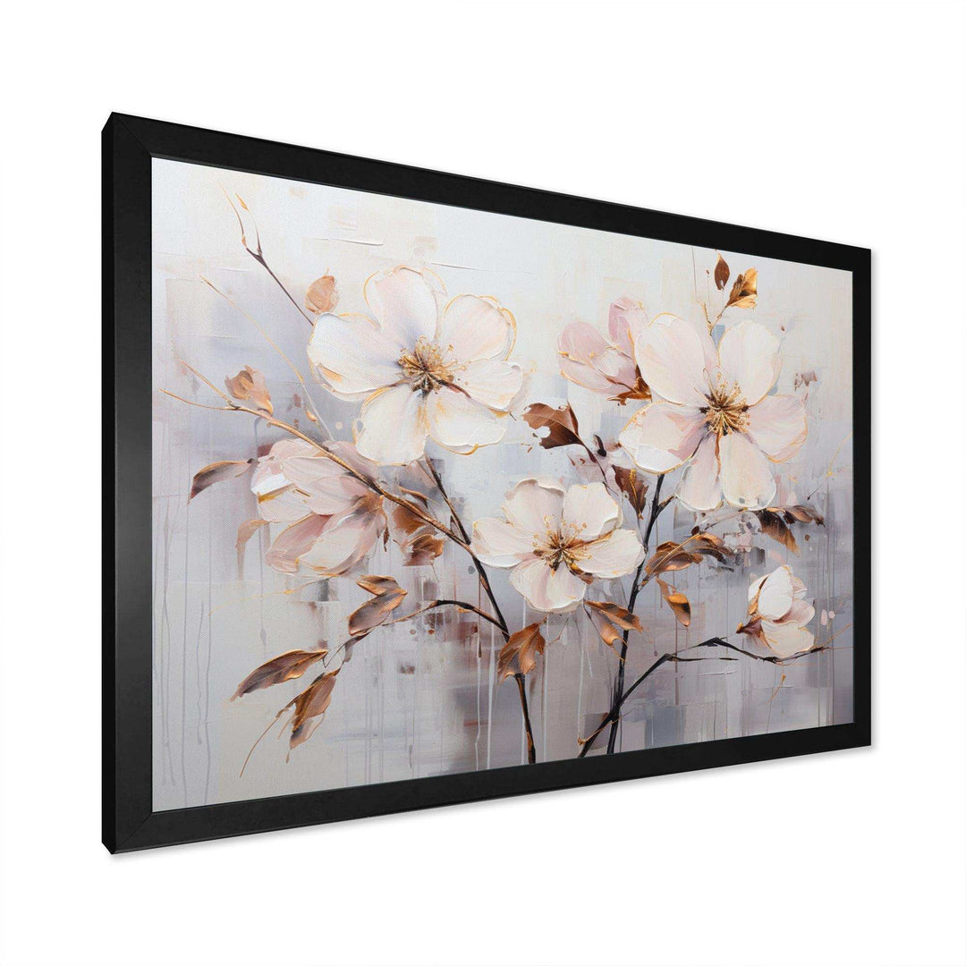 Beige Minimalist Blossoms I - Modern Wall Art Prints