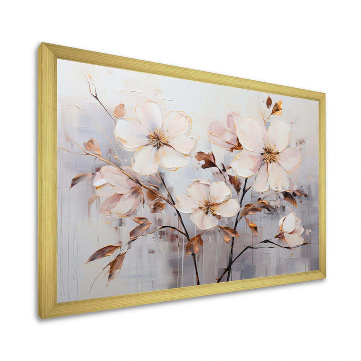 Beige Minimalist Blossoms I - Modern Wall Art Prints