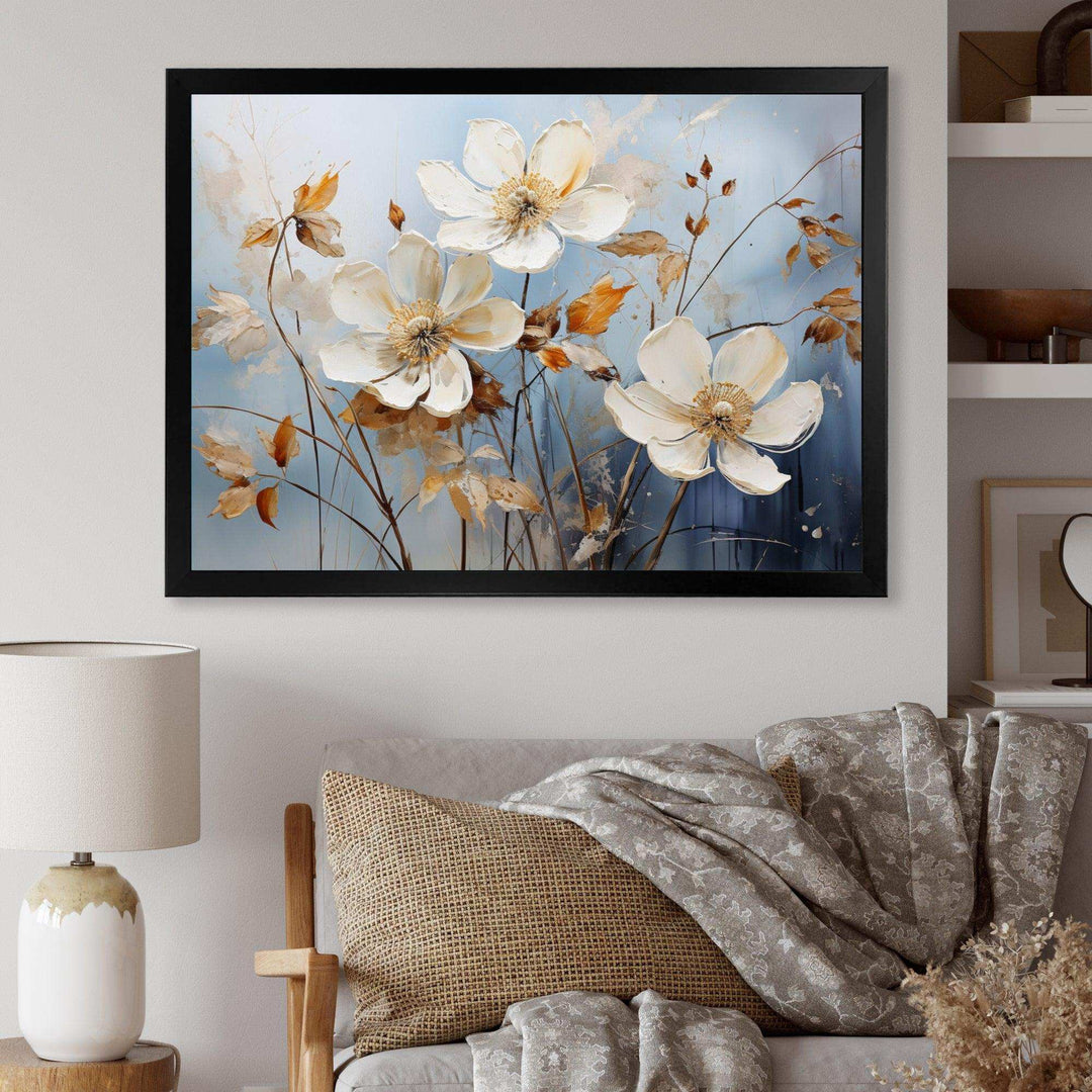 Blue Muted Botanicals I - Modern Bedroom Wall Art