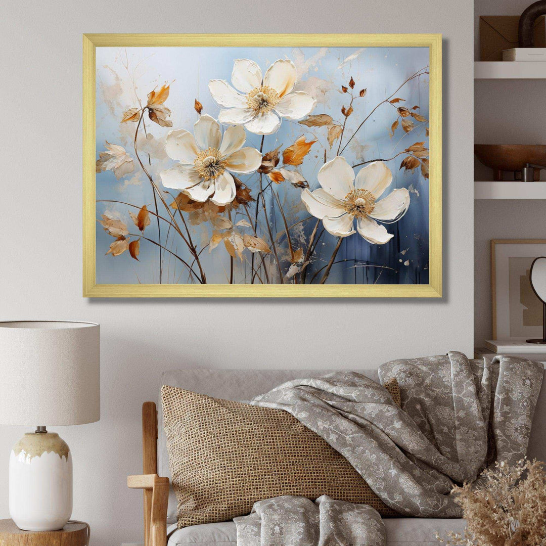 Blue Muted Botanicals I - Modern Bedroom Wall Art