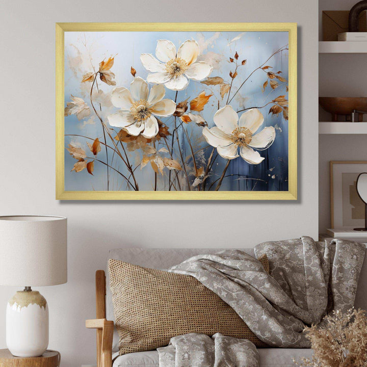Blue Muted Botanicals I - Modern Bedroom Wall Art