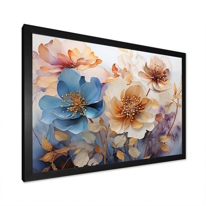 Blue Mystical Blooms - Modern Wall Art Prints