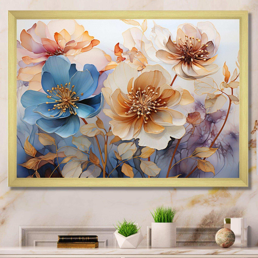 Blue Mystical Blooms - Modern Wall Art Prints
