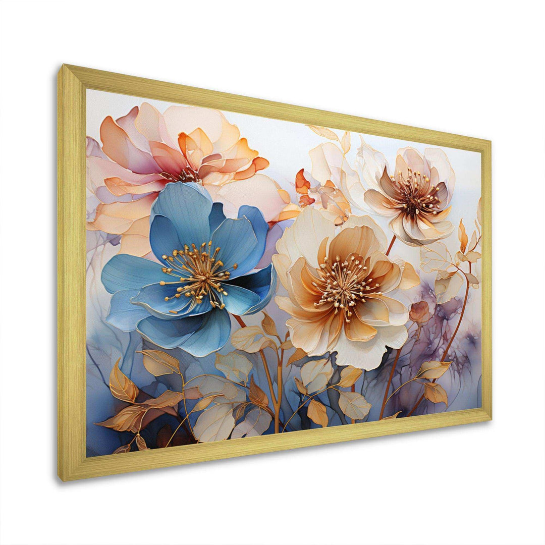 Blue Mystical Blooms - Modern Wall Art Prints
