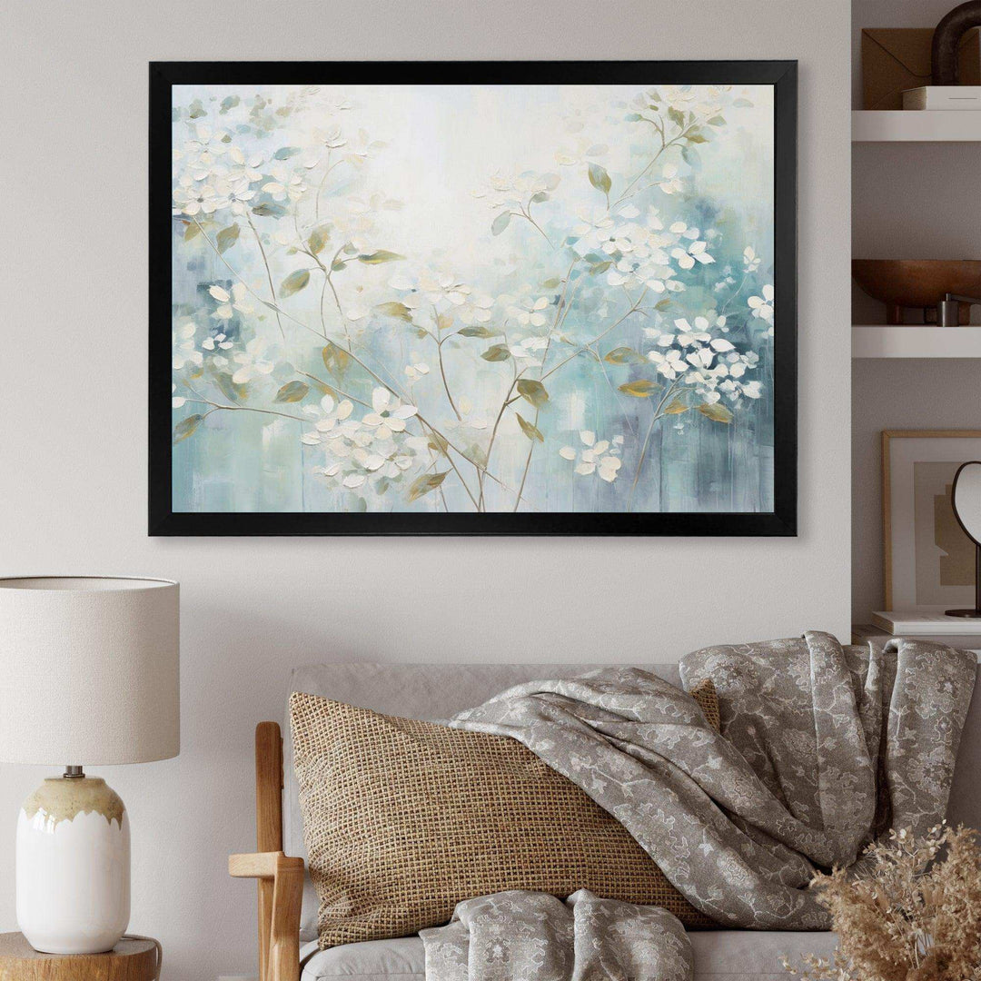 Blue Tranquil Gardens I - Modern Living Room Wall Decor