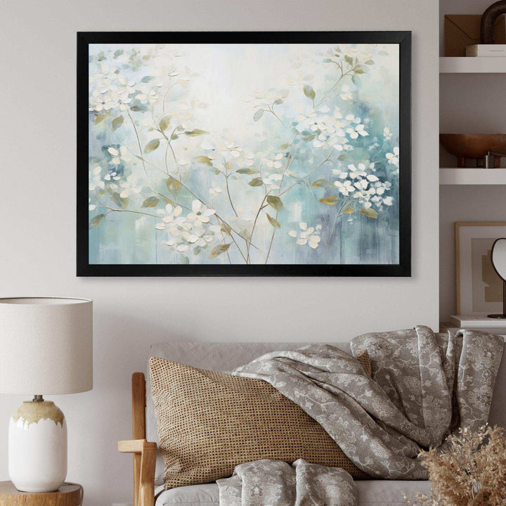 Blue Tranquil Gardens I - Modern Living Room Wall Decor