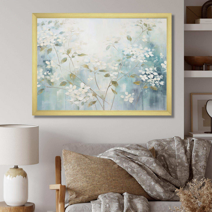 Blue Tranquil Gardens I - Modern Living Room Wall Decor