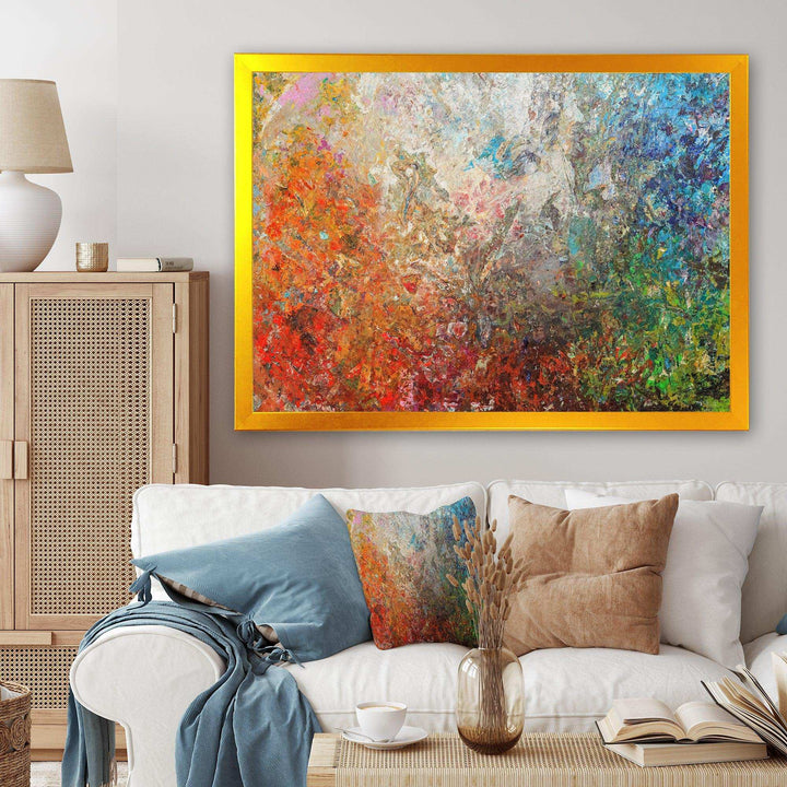 Board Stained Abstract Art - Modern Living Room Wall Decor