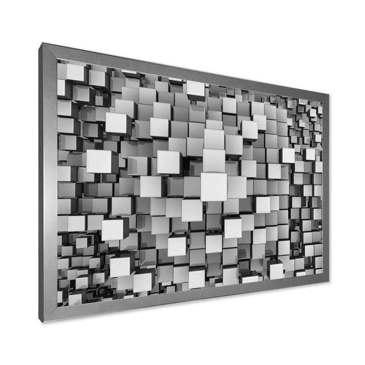 Black and Grey Cubes - Modern Living Room Wall Decor