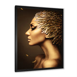 Woman with Gold Feather Hat