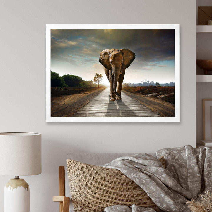 Single Walking Elephant