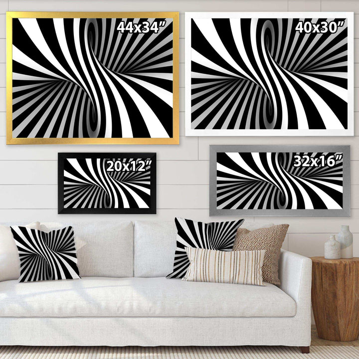 Black and White Spiral - Modern Bedroom Wall Art