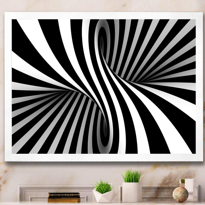 Black and White Spiral - Modern Bedroom Wall Art