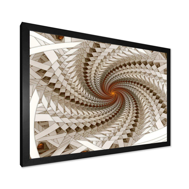 White Fractal Spiral Pattern - Modern Canvas Wall Art