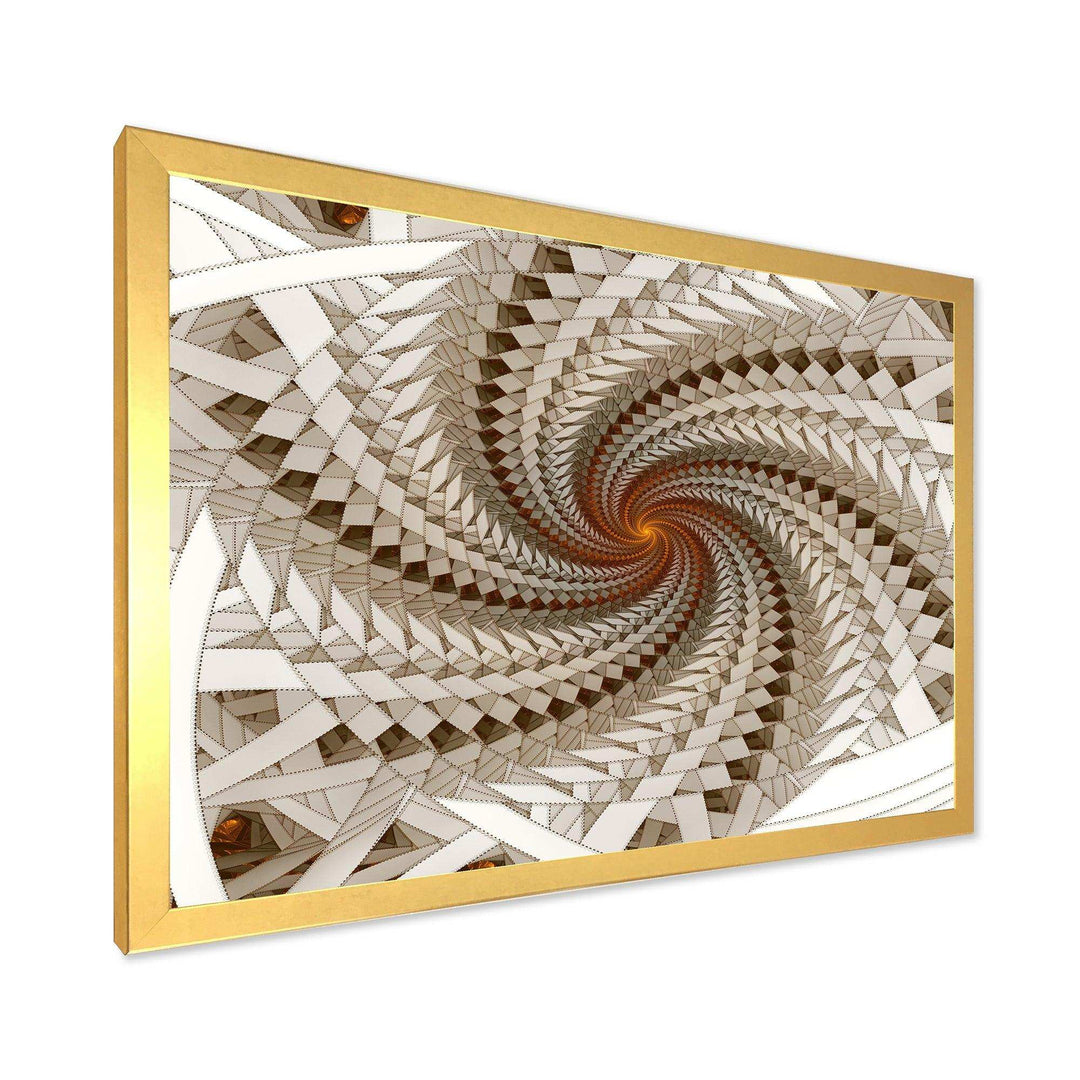 White Fractal Spiral Pattern - Modern Canvas Wall Art