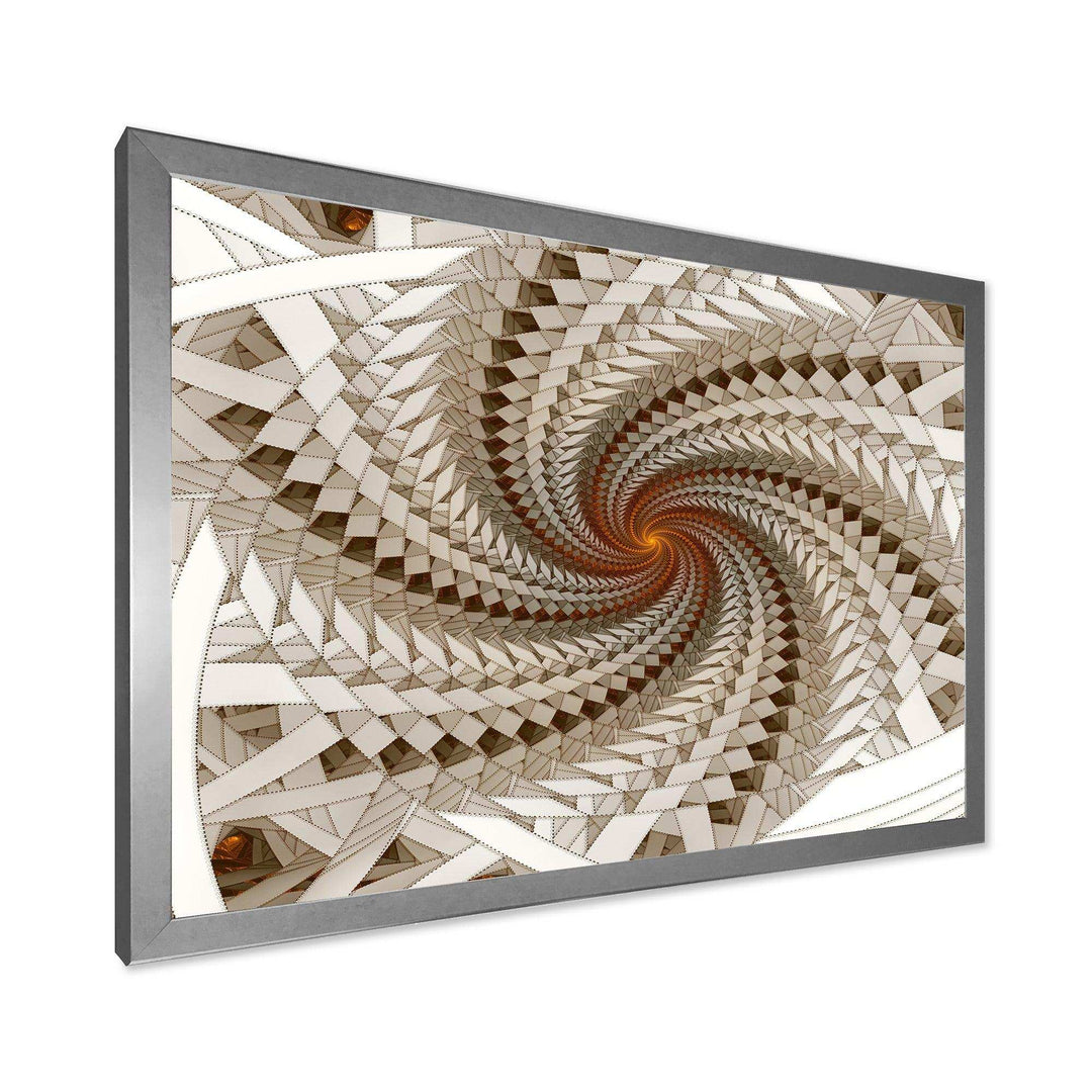 White Fractal Spiral Pattern - Modern Canvas Wall Art