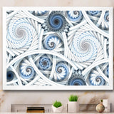 White Spiral with Blue Fractal Art