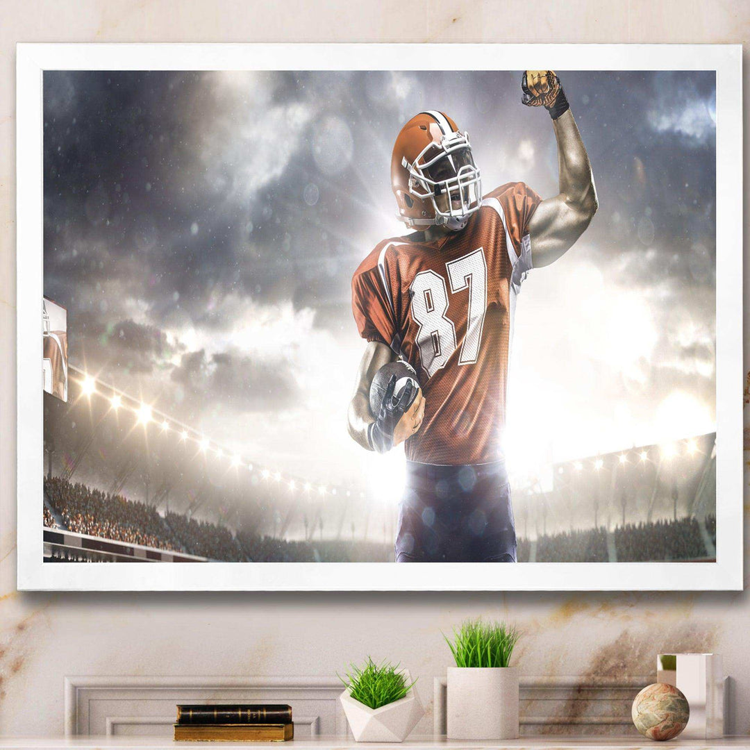 American Footballer on Stadium