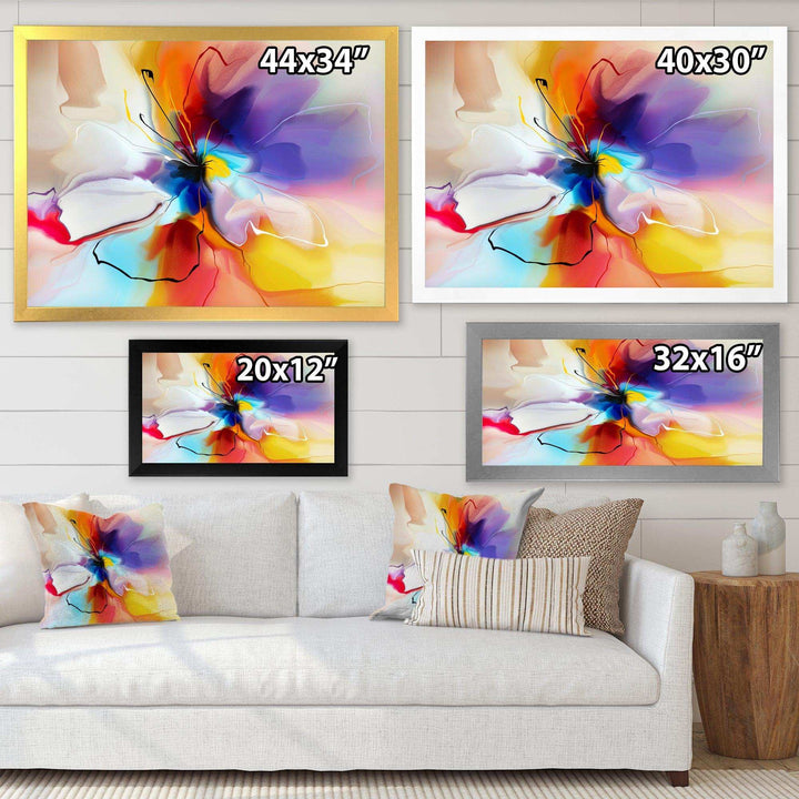 Creative Flower in Multiple Colors - Modern Bedroom Wall Art