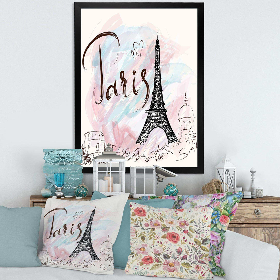 with Paris Eiffel Tower - French Country Living Room Wall Decor