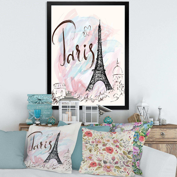 with Paris Eiffel Tower - French Country Living Room Wall Decor