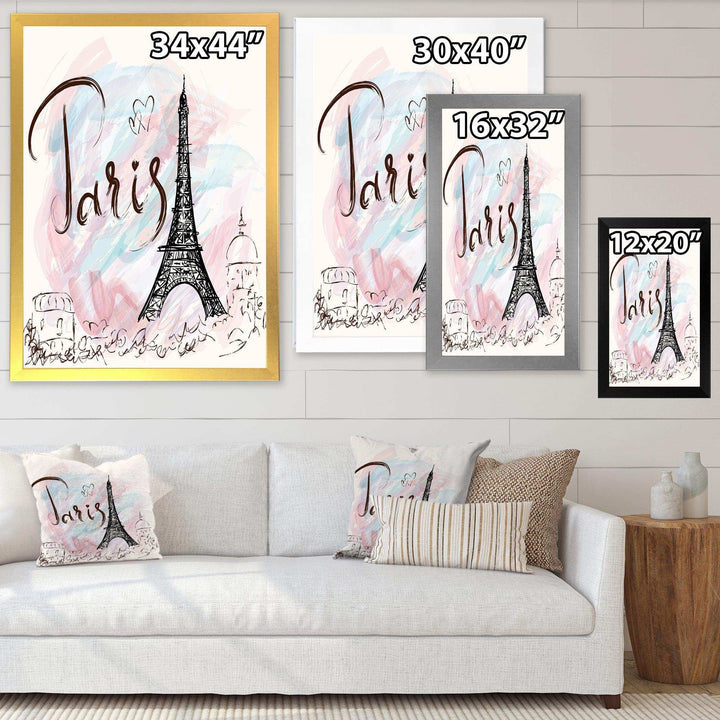 with Paris Eiffel Tower - French Country Living Room Wall Decor